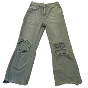 Vervet Distressed Green Jeans